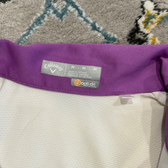 Calloway Woman's Purple and White Golf Shirt, Opti-Dri, Size M - Picture 6 of 11